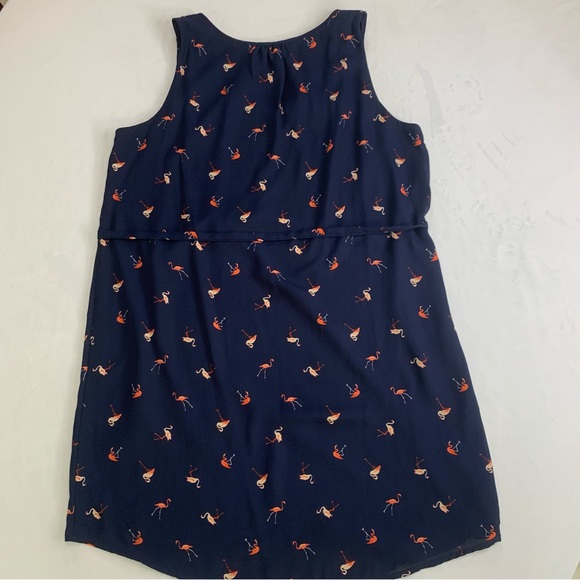 Verse Flamingo‎ Pattern Navy Dress Belted Women’s Size M / L - Picture 13 of 16